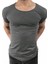 ByBülent Erkek Oval Yaka Tişört Açık Yaka Likralı Slim Fit T-Shirt Gri VR006 1