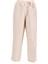 Kanaviçe Hac ve Umre Kıyafeti Kadın Jakarlı Geniş Model Önü Oval Pantolonlu Takım Krem