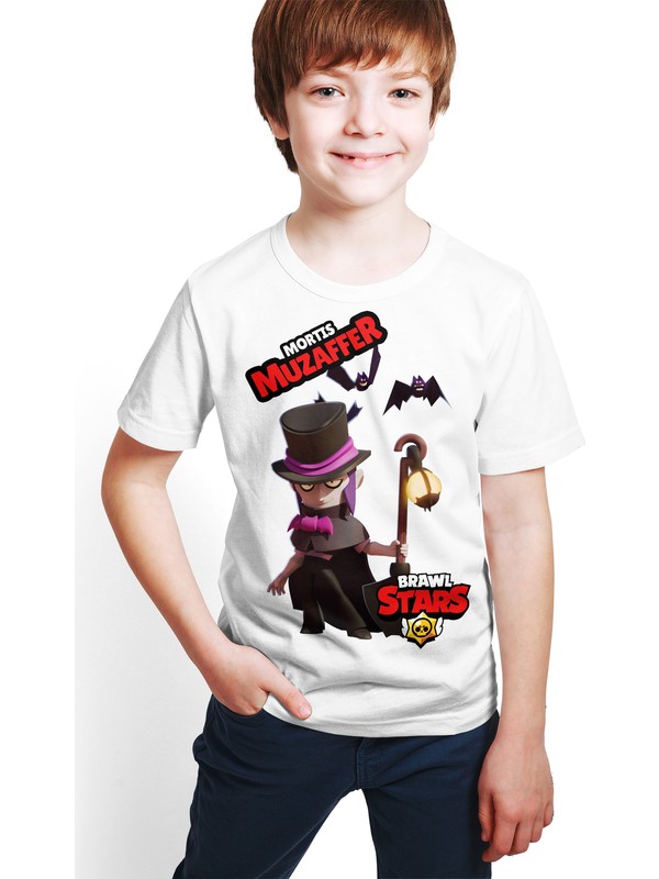 Brawl Stars - Mortis - Dijital Baskılı Beyaz Kişiye Özel T-Shirt E-06