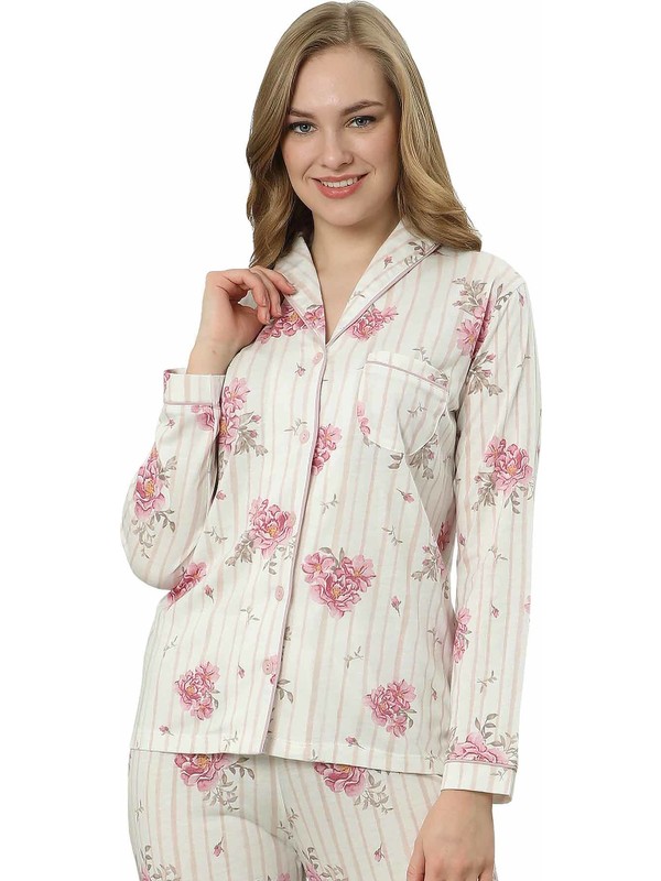 Alimer 2488UY Modal Kumaş Önden Düğmeli Kadın Pijama Takımı