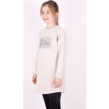 Toontoy Kız Çocuk CHİC Yazılı Taş İşlemeli Tunik