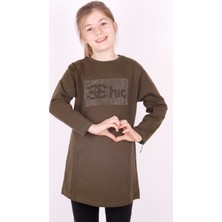 Toontoy Kız Çocuk CHİC Yazılı Taş İşlemeli Tunik
