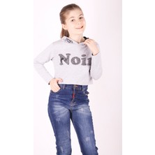 Toontoy Kız Çocuk Taş İşlemeli Kapüşonlu Sweatshirt