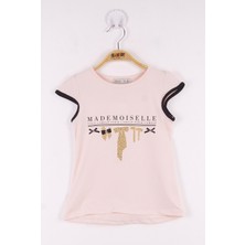 Toontoy Kız Çocuk Sim Baskılı Yarım Kollu T-Shirt