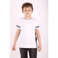 Toontoy Erkek Çocuk Yaka ve Arkası Baskı Detaylı T-Shirt