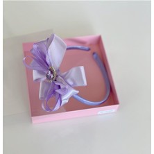 Queen Accessories Lila Kristal Taşlı Saten Anne Kız Çocuk Bebek  Taç
