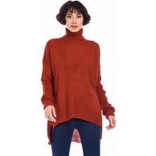 Miss Lusi 8430001 Triko Selanik Balıkçı Yaka Kazak Kiremit S - M