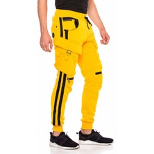 Cipo&Baxx CR125 Şeritli Kargo Cep Kışlık Sarı Alt Eşofman