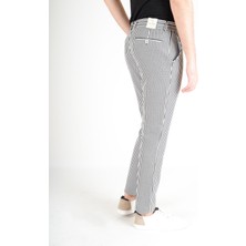 Luppo Club Marina Çizgili Yazlık Slim Fit Siyah Erkek Pantolon