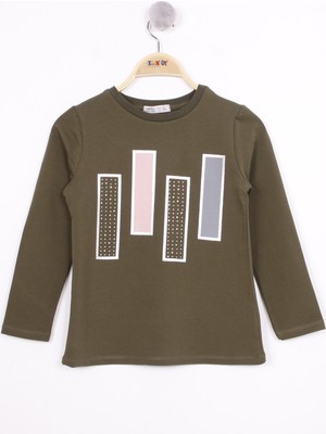 Toontoy Kız Çocuk Kareli Baskılı T-Shirt