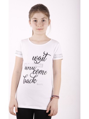 Toontoy Kız Çocuk Slogan Baskılı T-Shirt