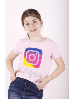 Toontoy Kız Çocuk Instagram Baskılı T-Shirt