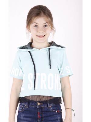 Toontoy Kız Çocuk Be Strong Baskılı Kapüşonlu T-Shirt