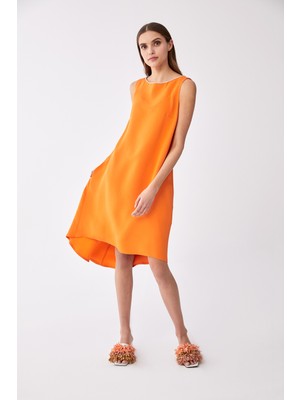 Roman Oranj Elbise-Y2011502-011