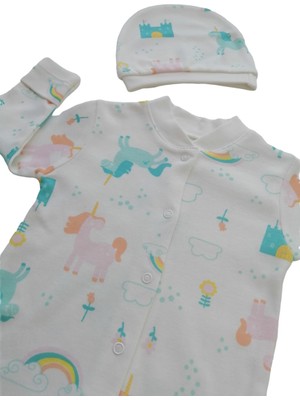 Minimus Unicorn Gökkuşağı Desenli Tulum Set 3 - 6 Ay