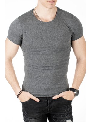 Deepsea V Yakalı Likralı Dar Kesim Erkek Tişört