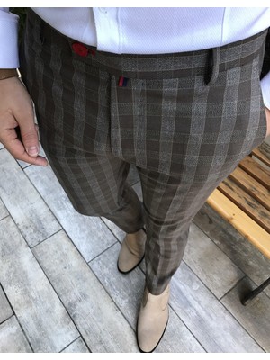 Terzi Adem İtalyan Stil Slim Fit Erkek Kumaş Pantolon Renkli T4275