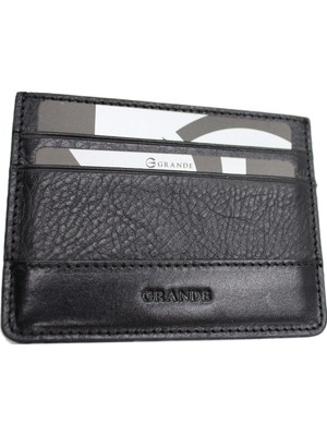 Grande 747 Deri Erkek Kartlık Siyah