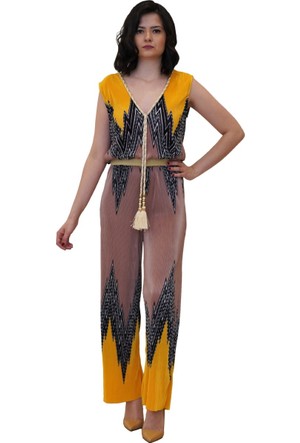 Sari Bayan Dugme Detayli Tulum 9yal49532ik174 Koton