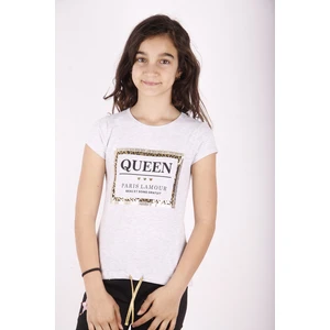 Kız Çocuk Queen Varak Leoapar Baskılı T-Shirt