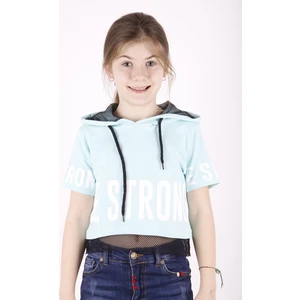 Kız Çocuk Be Strong Baskılı Kapüşonlu T-Shirt