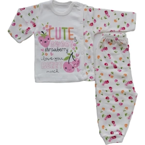 Kirazlı Desen Penye 2'li Kız Pijama Takımı