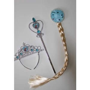 Karlar Ülkesi Frozen Elsa Taç Asa Saç Set