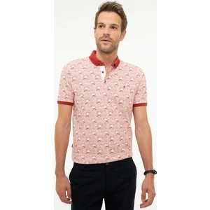 Pierre Cardin Erkek Kiremit Slim Fit Desenli Polo Yaka Tişört 50200308-VR031