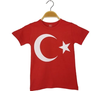 Ünal Giyim Ay Yıldız Baskılı Çocuk Tişörtü