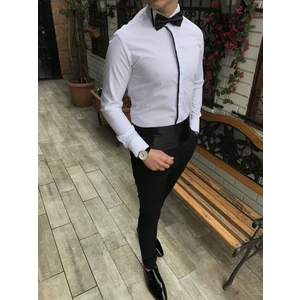 Terzi Adem İtalyan Kesim Damatlık Slim Fit Ata Yaka Erkek Gömlek T3469