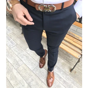 Terzi Adem İtalyan Kesim Slim Fit Lacivert Kumaş Pantolon T3486
