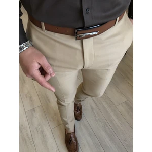 Terzi Adem İtalyan Stil Slim Fit Erkek Kumaş Pantolon Açık Camel T4678