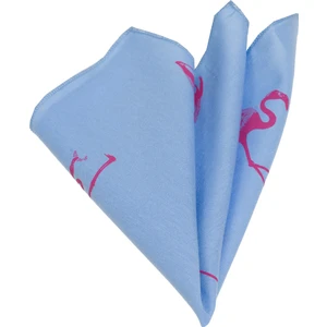 Exve Exclusive Mavi Pembe Flamingo Baskılı Pamuk Yaka Mendili