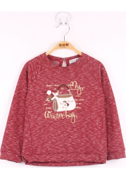 Kız Çocuk Çanta Nakışlı Sweatshirt