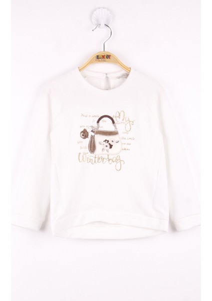 Kız Çocuk Çanta Nakışlı Sweatshirt