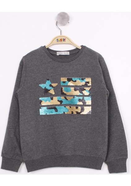 Erkek Çocuk Kamuflaj Pullu Sweatshirt