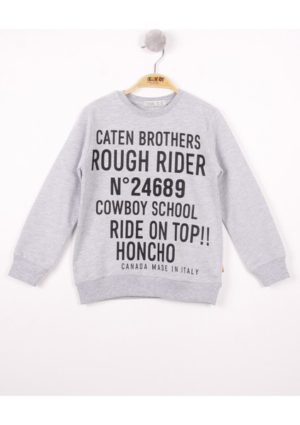 Erkek Çocuk Yazı Baskılı Sweatshirt