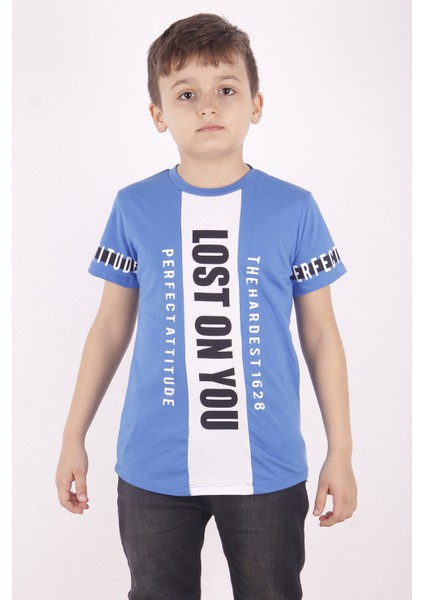 Erkek Çocuk Yazı Baskılı T-Shirt