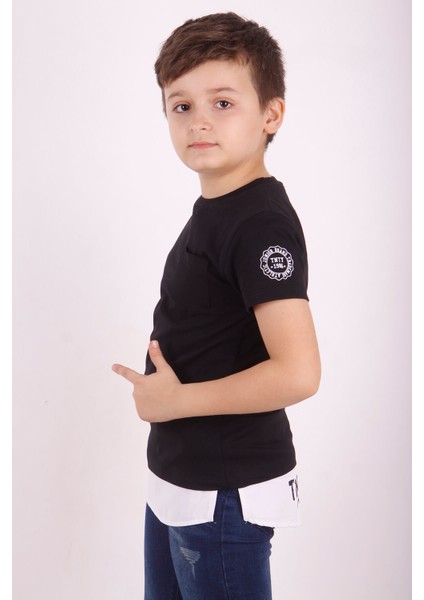 Erkek Çocuk Cepli Pamuklu T-Shirt