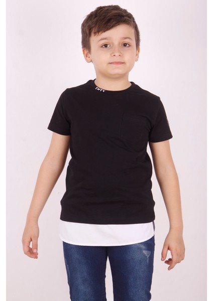 Erkek Çocuk Cepli Pamuklu T-Shirt