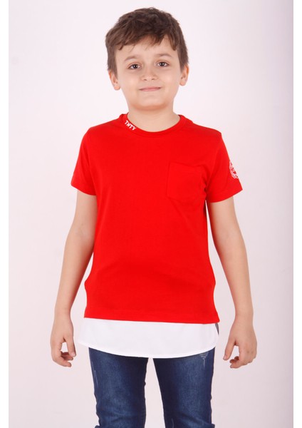 Erkek Çocuk Cepli Pamuklu T-Shirt