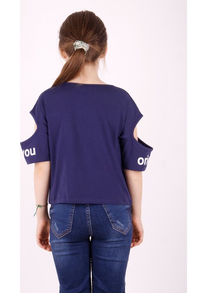 Kız Çocuk Kol Detaylı T-Shirt modelleri