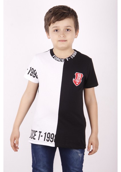 Erkek Çocuk Force Baskılı Parçalı T-Shirt