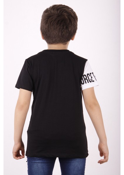Erkek Çocuk Force Baskılı Parçalı T-Shirt