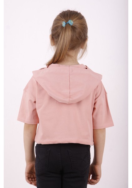 Kız Çocuk Baskılı Kapüşonlu T-Shirt modelleri