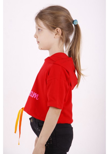 Kız Çocuk Baskılı Kapüşonlu T-Shirt fiyatları