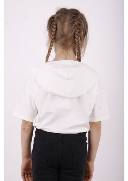 Kız Çocuk Baskılı Kapüşonlu T-Shirt fiyatları