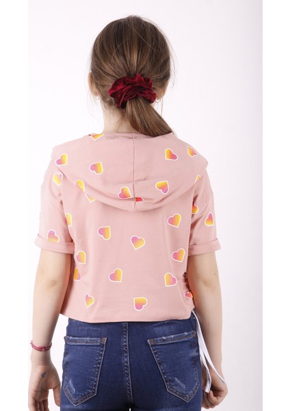 Kız Çocuk Likee Baskılı Kapüşonlu T-Shirt modelleri