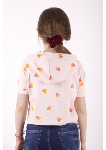 Kız Çocuk Likee Baskılı Kapüşonlu T-Shirt modelleri