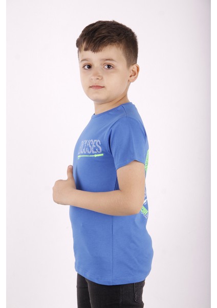 Erkek Çocuk Excuses Baskılı Cepli T-Shirt